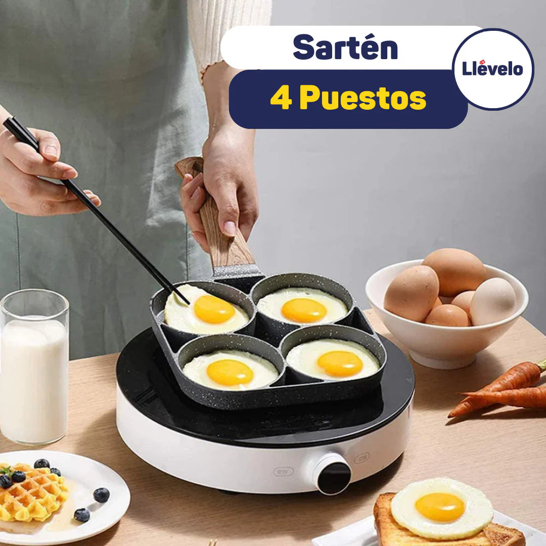 SARTEN 4 PUESTOS ANTIADHERENTE+ENVIO GRATIS